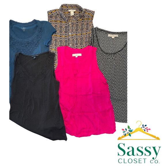 LOFT Bundle – 5 Women’s Tops XS – Banana Republic, H&M – EUC - Picture 1 of 13